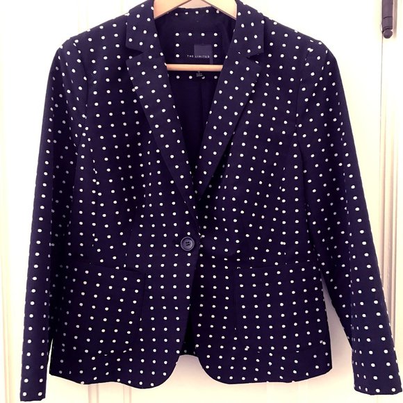 The Limited one button polka dot blazer jacket M - Picture 2 of 12